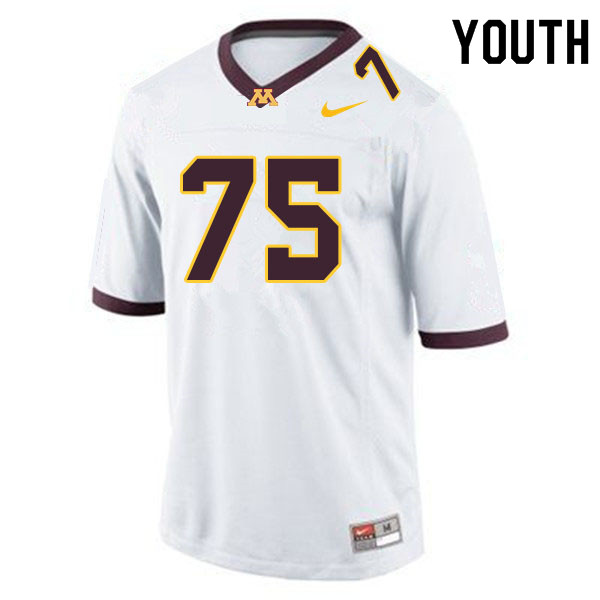 Youth #75 Tyler Cooper Minnesota Golden Gophers College Football Jerseys Sale-White - Click Image to Close